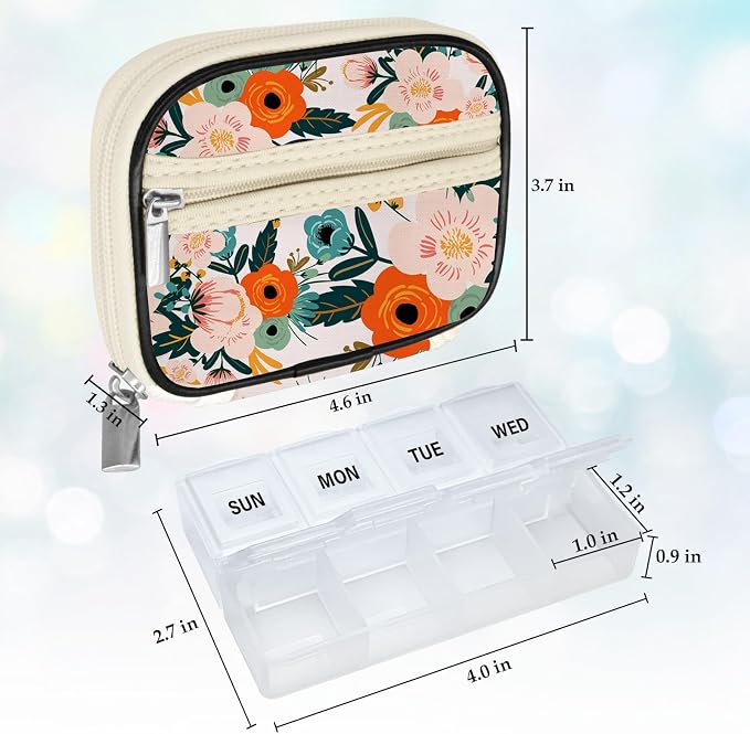Serfeymi Weekly Travel Pill Organizer Pill Case - Image 2