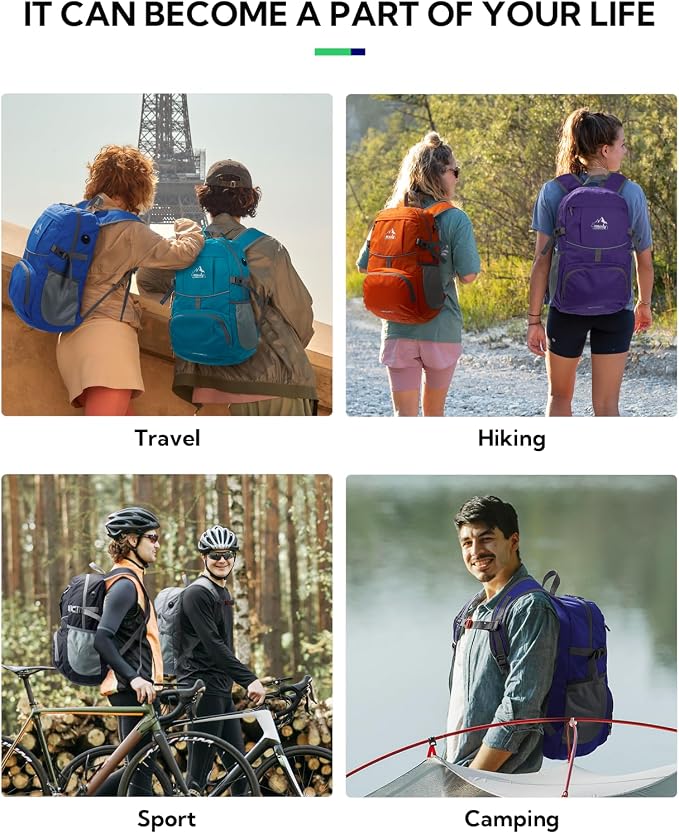 WATERFLY Hiking Foldable Daypack Backpack: 25L Ultra Lightweight Packable - Image 6