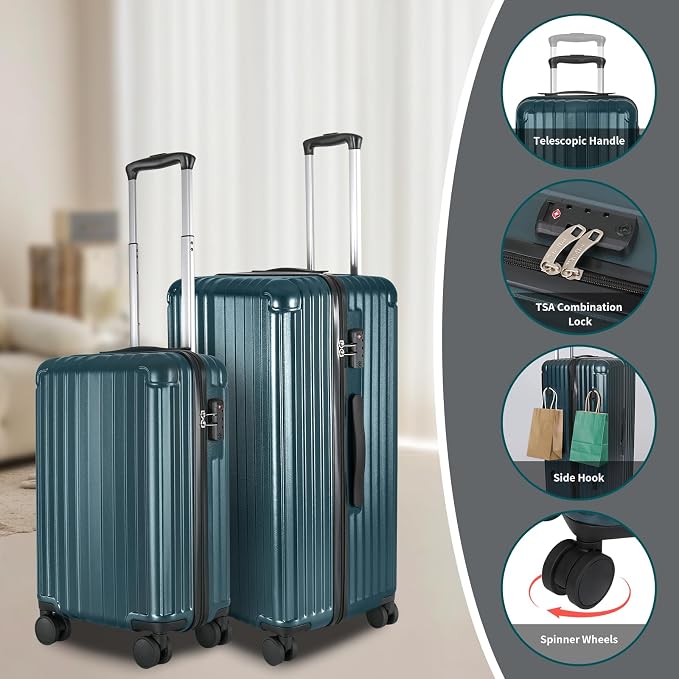 Carry-on 20 Inch and 28 Inch Square Thickened ABS+PC Hard Shell luggage - Image 6