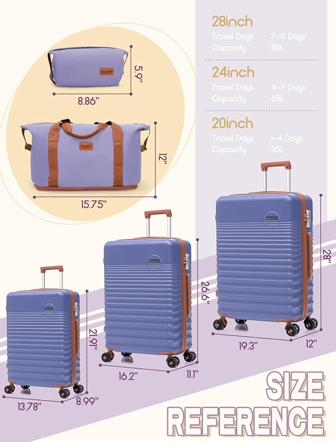 Luggage Sets 5 Piece, Suitcases - Image 5