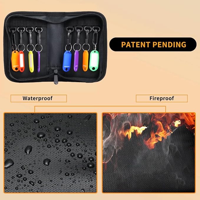 Portable Zippered Key Organizer, Fireproof Key Case - Image 3