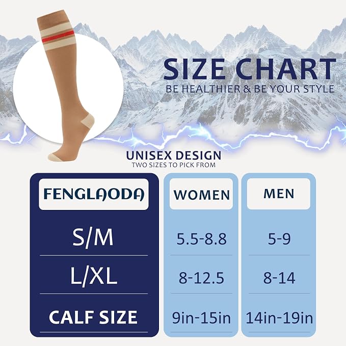 fenglaoda 8 Pairs Compression Socks - Image 2