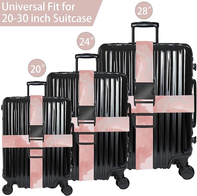 Pink Clouds Luggage Straps for Suitcases, Adjustable Luggage Travel Belts to - Image 3
