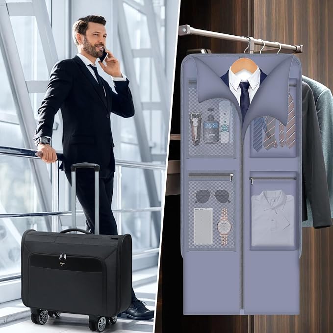 Softside Rolling Garment Bag, Large Duffle Garment Bag - Image 2