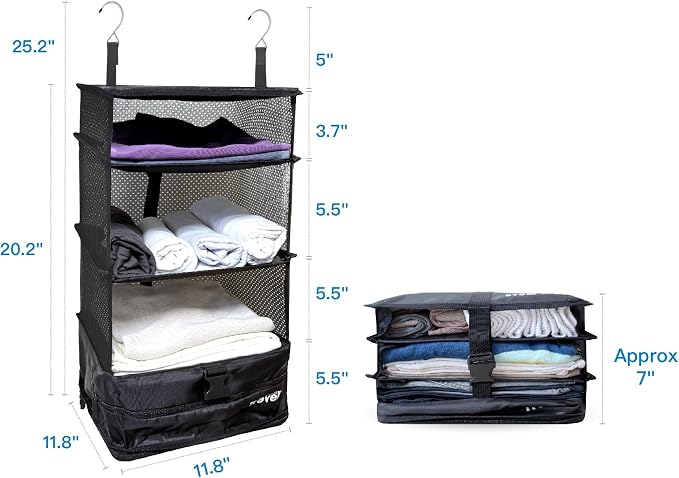 Grand Fusion Stow-N-Go Travel Luggage Organizer – Portable Hanging Travel - Image 2