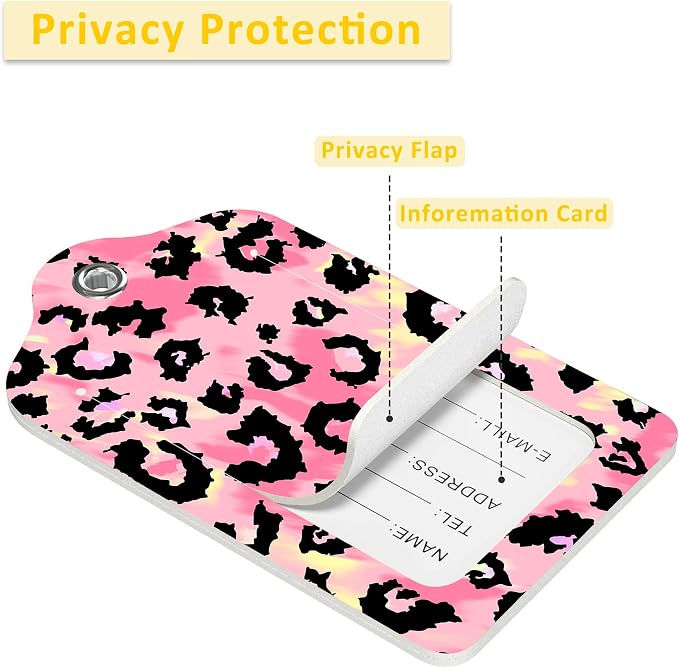 2 Pack Leopard Pattern Luggage Tags - Image 4
