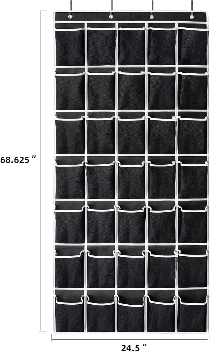 35 Pockets Over the Door Shoe Organizer, Hanging Shoe Organizer - Image 2