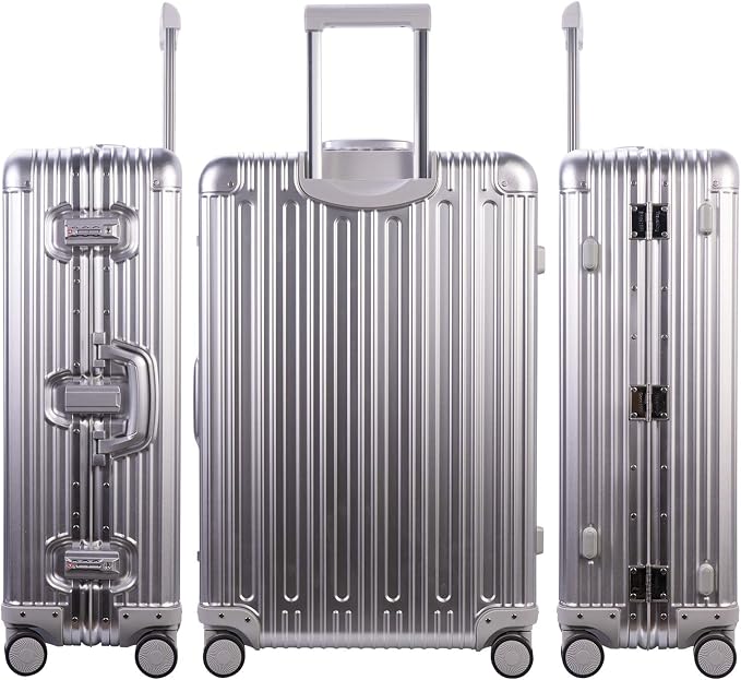 TRAVELKING All Aluminum Luggage Zipperless Hard Shell Suitcase - Image 3