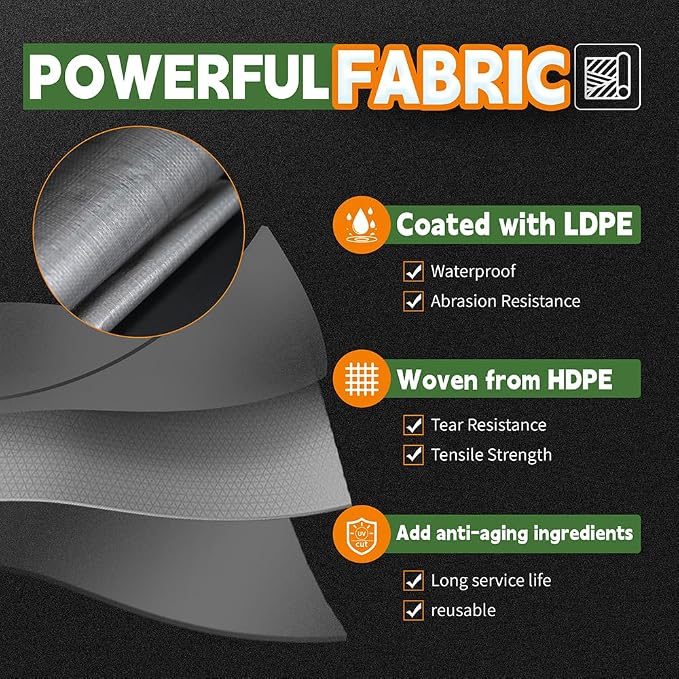 Tarps Heavy Duty Waterproof 24x36 Feet, 10Mil Multipurpose Large Tarp Cover - Image 3