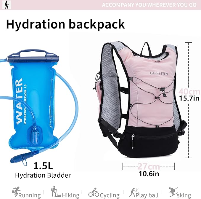 Hydration Backpack, Water Backpack, Women's Running Vest, Running Backpack - Image 3