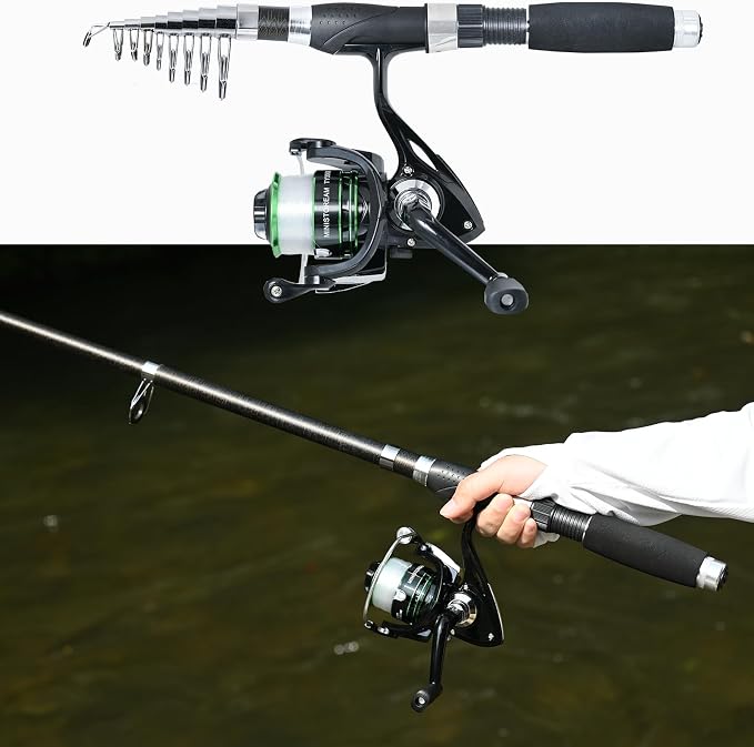 Fishing Pole Combo, Spinning Reels 170Pcs Worm Lure Kit Texas-Rigs-for-Bass - Image 6