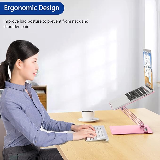 BESIGN LS10 Aluminum Laptop Stand, Ergonomic Adjustable Notebook Stand - Image 4
