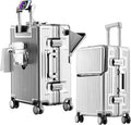 2-Piece Hardshell Zipperless Luggage Set, 20/26" Aluminum Frame Hardshell by cycyCarry