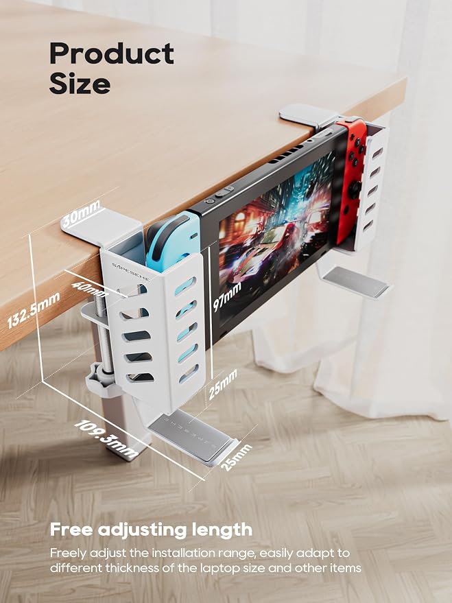 Desk Side Laptop Holder, Desk Side Storage, No Drill Side Desk Organizer - Image 6