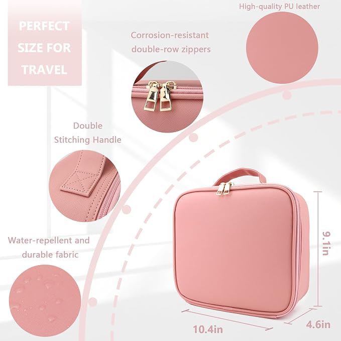 Travel Makeup Bag for Makeup Artists Large Makeup Case, - Image 4