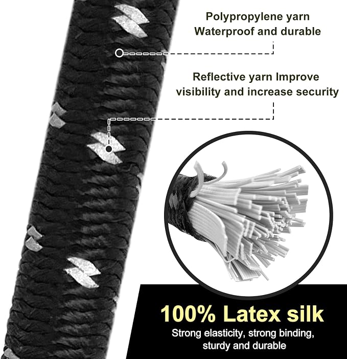 Bungee Cord Luggage Cord Resilience 24 Inch 4 Pieces - Image 2