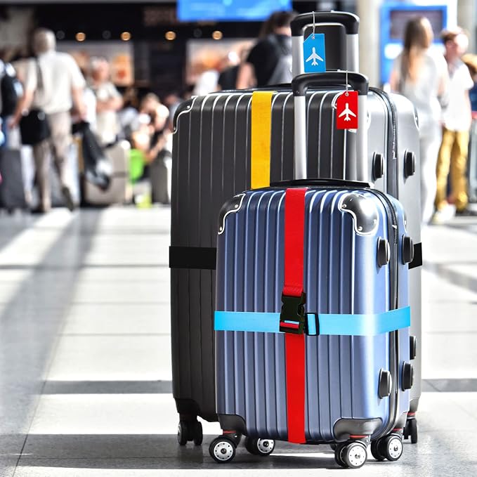 Weewooday 8 Pcs Luggage Straps Suitcase Tags Set - Image 6