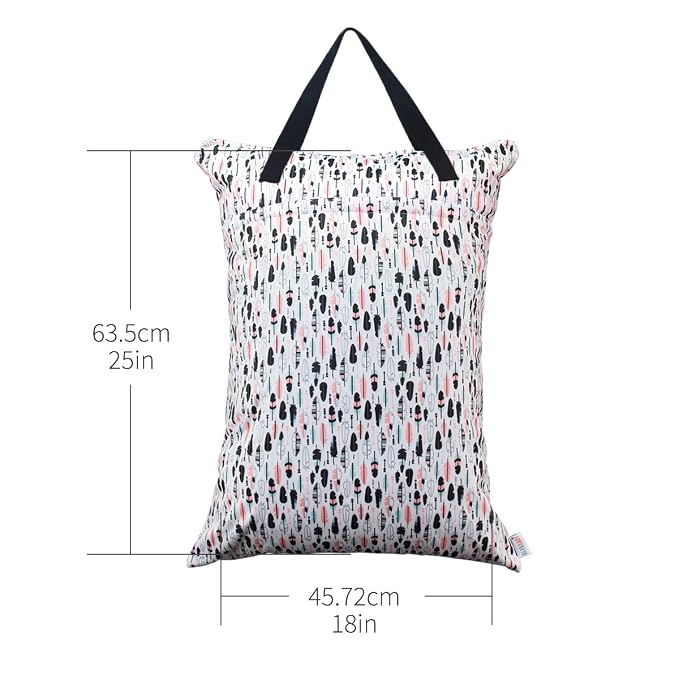 ALVABABY 2 Pack Large Wet Dry Bag Waterproof Hanging Cloth Diaper - Image 5