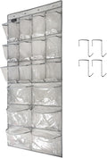 Extra Large Hanging Crystal Clear Over Door Shoe Organizer, Closet Shoe Rack by TidyMaster