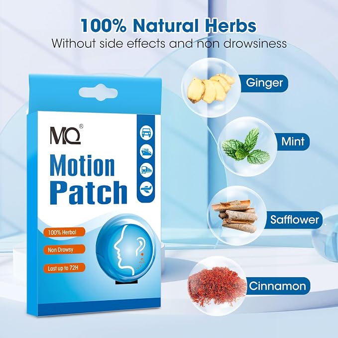 MQ Motion Sickness Patch, Non Drowsy Sea Sickness Patches Behind Ear - Image 4