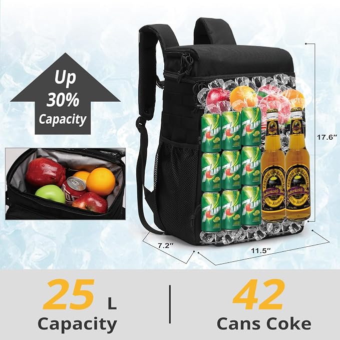 Tactical Backpack Cooler, Soft Lightweight Leakproof Cooler Backpack, Insulated - Image 4