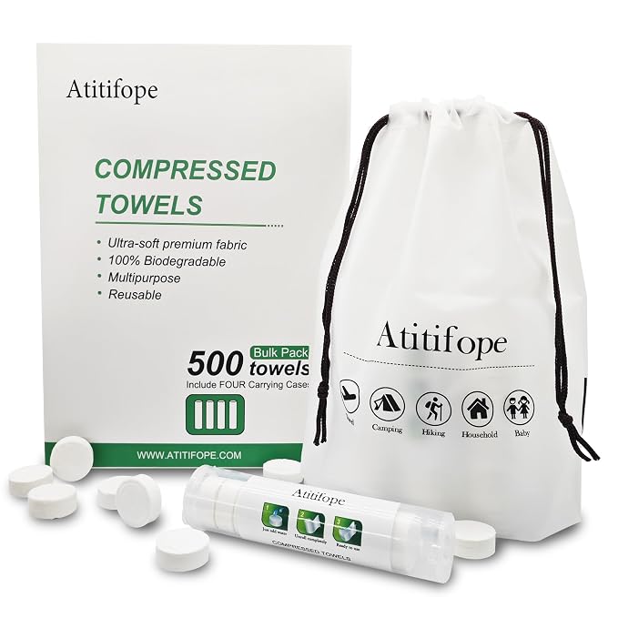 Compressed Towel Camping Hiking Travel Reusable Clean Towels Coin Tissues Bulk - Image 2