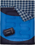 Double Sleeping Bag for Adults Machine Washable 2 Person Camping Sleeping Bag by WKFAMOUTCAMP