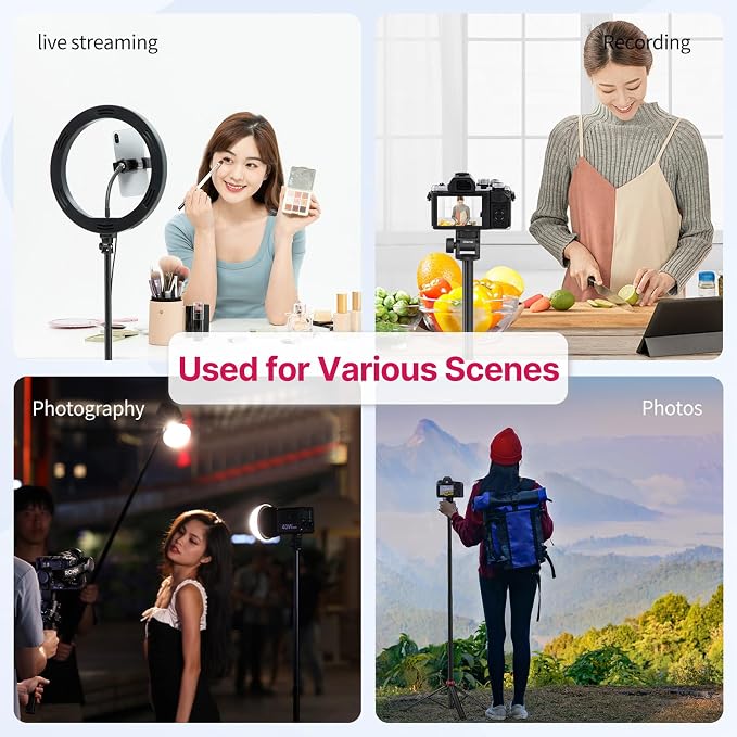 VIJIM MT-79 Extendable Photography Light Stand, 360° Ball Head Camera Phone - Image 6