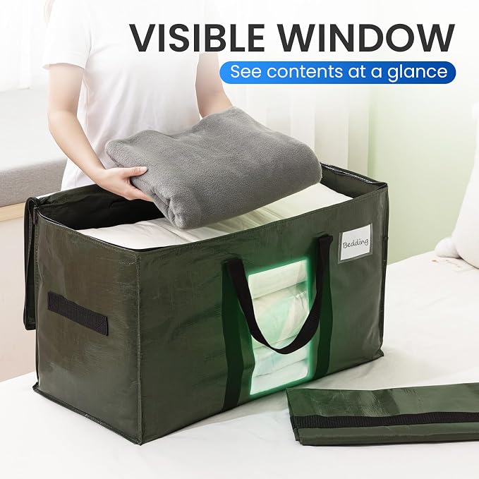 TAILI 12 Pack Green Extra Large Storage Bags, Heavy Duty Totes - Image 3