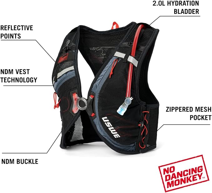 USWE Rush 8L Bike Hydration Vest, Adjustable Chest Straps Running Hydration Vest - Image 8