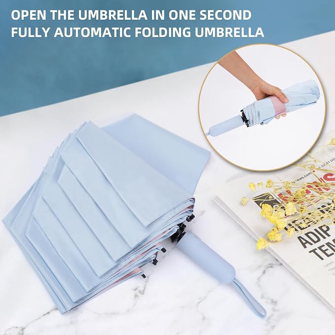 Folding Umbrella Anti-UV Compact Durable Folding Umbrella Auto Open Close - Image 9
