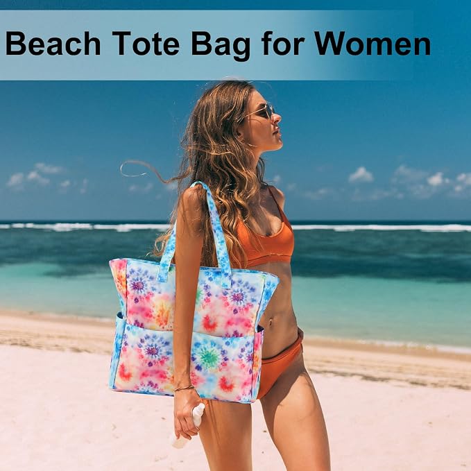 LEDAOU Beach Bag Waterproof Sandproof Women Tote Bag Pool Bag - Image 3