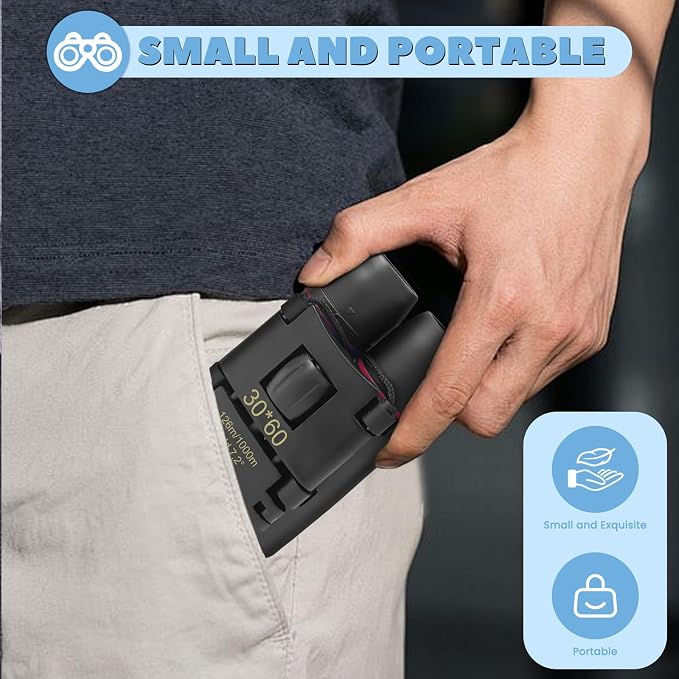 Binoculars for Adults Compact Mini Folding Waterproof Binoculars - Image 3