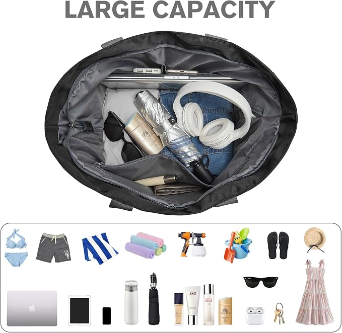 G4Free Beach Bag, Waterproof Sandproof Beach Tote Bag, Large Capacity Foldable - Image 7