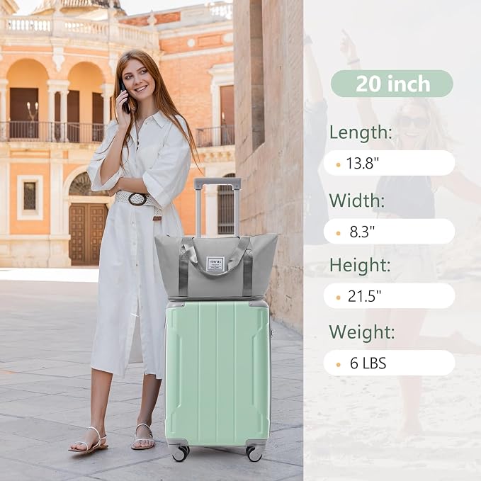 Merax Luggage Set 3 Piece, 20 Inch Carry on Spinner Suitcase - Image 7