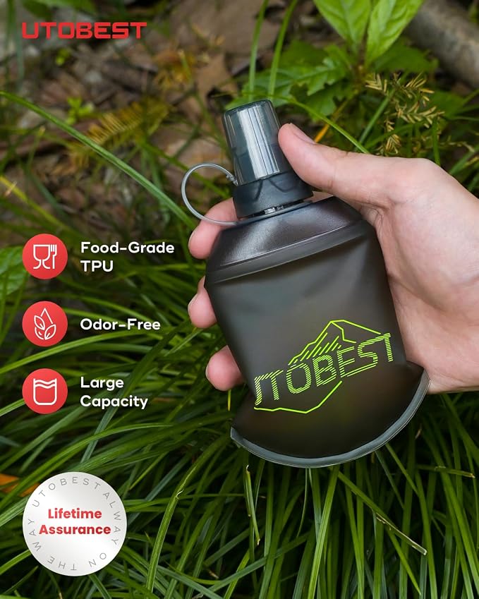 UTOBEST 150ml Soft Flask, 2 Pack Flexible TPU Hydration Water Bottle, - Image 2