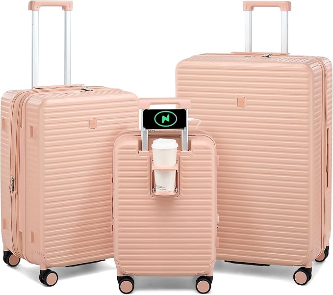 Hard Shell Suitcases Expandable Travel Luggage Sets 3 Piece, Carry on and Check by HanTrip