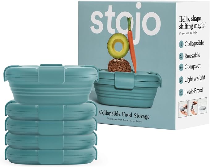 STOJO Collapsible Sandwich Box – 24oz, Reusable Food Storage Container by stojo