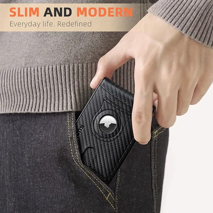 RUNBOX AirTag-Wallet-Mens-Slim-RFID Blocking Wallets Leather - Image 7