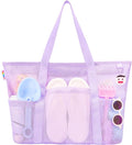 Tagitary Mesh Beach Bag with Zipper Large Beach Tote Waterproof Sandproof with by Tagitary