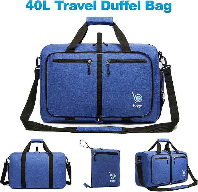 Bago Foldable Duffel Bags for Traveling Women & Men - 40L Sports Packable - Image 7