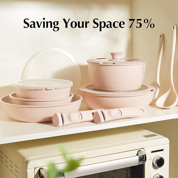 Redchef 16pcs Ceramic Pots and Pans Set Non Stick, Nonstick Kitchen Cookware Set - Image 4