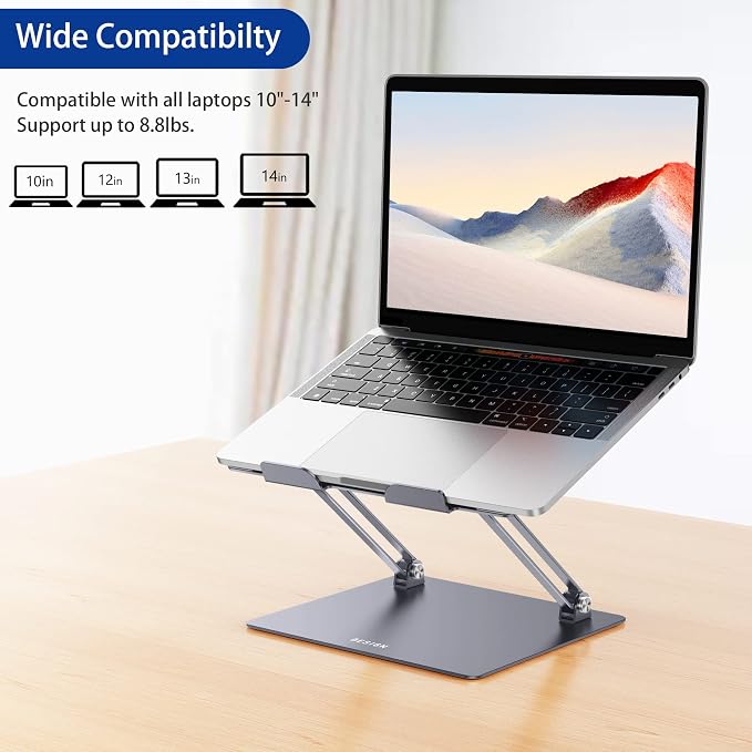 BESIGN LS10 Aluminum Laptop Stand, Ergonomic Adjustable Notebook Stand - Image 4