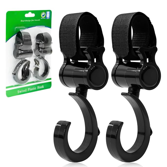 Versatile Stroller Hooks for Hanging Bags by Unknown