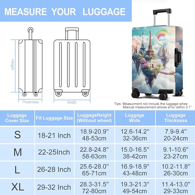 Iron tower Luggage Cover Washable Suitcase Protector Anti-Scratch, Stretchable - Image 6