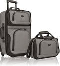 U.S. Traveler Rio Fabric Expandable Carry-on Luggage, Rolling Suitcase by USTraveler