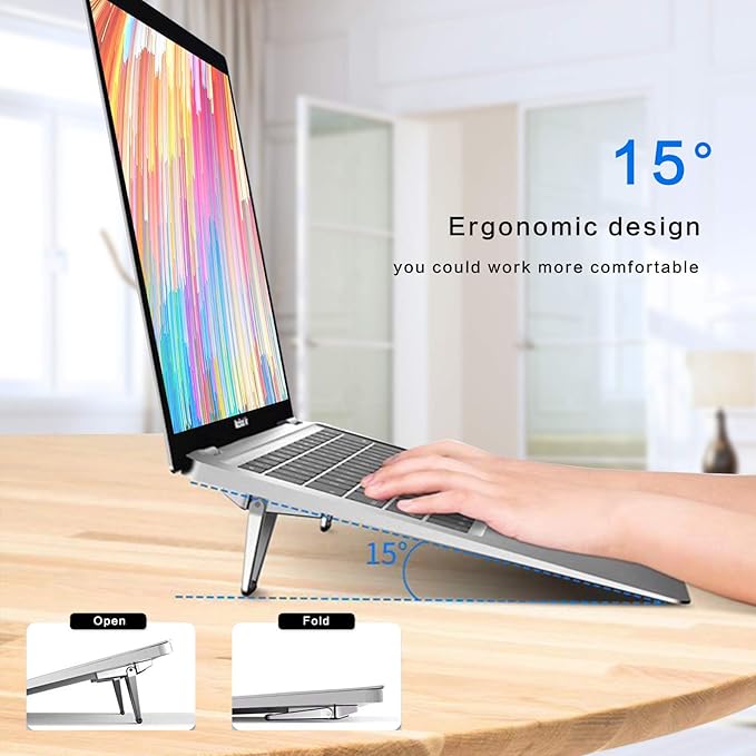 Laptop Stand Portable, Zinc Alloy Laptop Mini Stand, Laptop Riser Invisible - Image 2