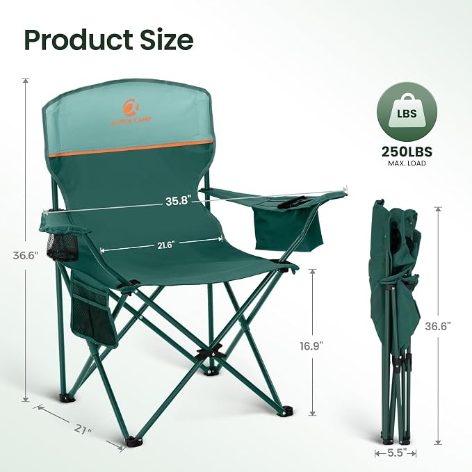 HIGH POINT SPORTS 2 Pack Portable Camping Chair - Image 3