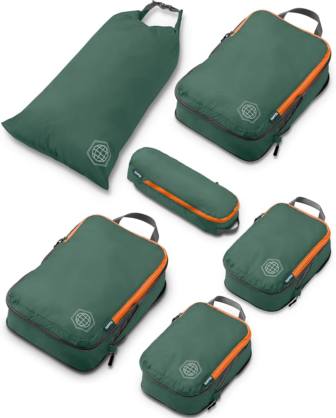 Compression Packing Cubes Set for Travel by TRIPPEDTravelGear