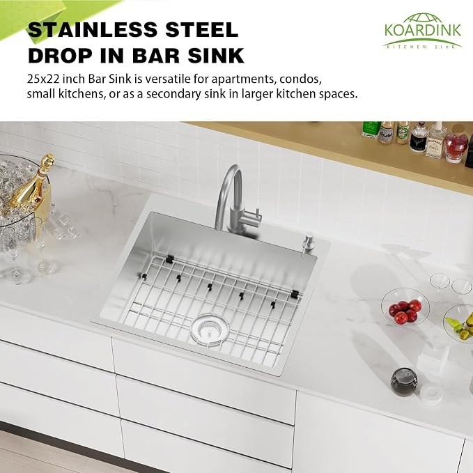 Stainless Steel Drop In Kitchen And Bar Sink - Image 2